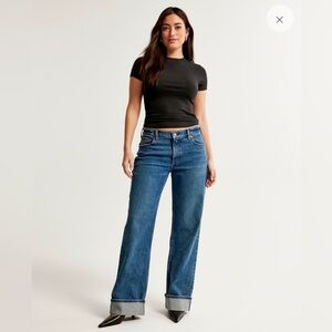 Abercrombie Curve Love Low Rise Baggy Jean Size 24 Short